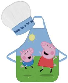 BrandMac Kochschürze Set Peppa Wutz, (2-tlg, Schürze, Kochmütze), Peppa Wutz