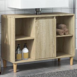 vidaXL Badschrank Sonoma-Eiche 80x33x60 cm Holzwerkstoff 857131