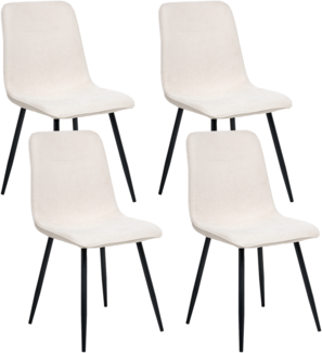 Esszimmerstuhl 4er Set TUSCOLA Stoff Hellbeige
