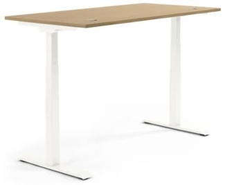 Soennecken Schreibtisch 1600x605-1255x800 mm Platte Eiche hell Gestell