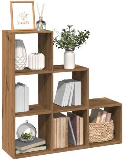 vidaXL Raumteiler-Bücherregal 3 Etagen Artisan-Eiche 99x29x99 cm 857966