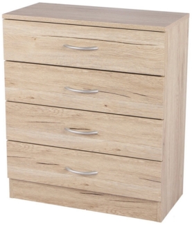 Urban Living Schubkastenkommode Kommode PRATIK Schubladenkommode Holzoptik, mit 4 Schubladen 60 x 30 x H70 cm