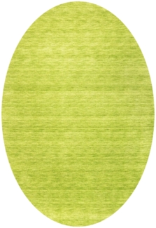 Morgenland Gabbeh Teppich - Softy - Uni - oval - 230x150 - Lindengrün