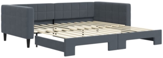 vidaXL Tagesbett Ausziehbar Dunkelgrau 100x200 cm Samt 3196699
