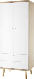 andas Kleiderschrank MERLE Kleiderschrank mit Schubladen, Schlafzimmerschrank, Garderobe im skandinavischen Design, aus FSC-zertifiziertem Holzwerkstoff