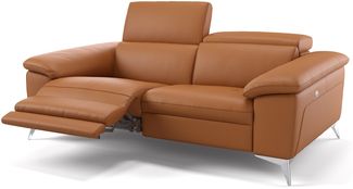 Sofanella Ledergarnitur STELLA Ledercouch 2-Sitzer Sofa in Cognac