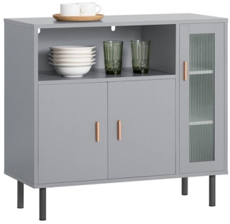 SoBuy Sideboard FSB82, Küchenschrank Mikrowellenschrank mit Türen Kommode