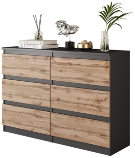 Furnica Kommode 6 Schubladen, Sideboard, Schubladenschrank Breite 100cm Höhe 71cm