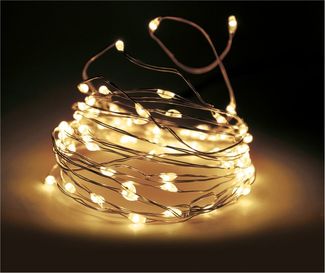 Spetebo Lichterkette LED Draht Lichterkette mit Fernbedienung - 200 LED, 200-flammig, Timer, Dimmer und 8 Funktionen
