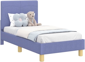 vidaXL Kinderbettgestell mit Kopfteil Jeans blau 70x140 cm Stoff 42010983
