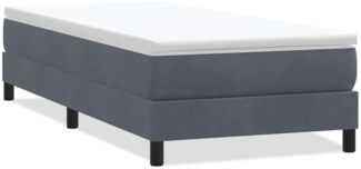 vidaXL Boxspringbett ohne Matratze Dunkelgrau 90x220 cm Samt 3315856