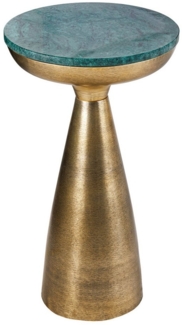 riess-ambiente Beistelltisch ELEMENTS 55cm gold / grün (Einzelartikel, 1-St), Wohnzimmer · Marmor · Metall · rund · Handarbeit · Modern Design