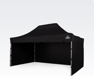 Pop up zelt 3x4,5 m - mit 3 Wänden - Schwarz
