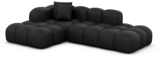 Ecksofa Formentera Lounge, Kunstleder, Schwarz, Rechts