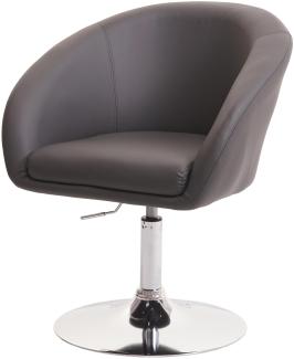 Esszimmerstuhl HWC-F19, Küchenstuhl Stuhl Drehstuhl Loungesessel, drehbar höhenverstellbar ~ Kunstleder grau