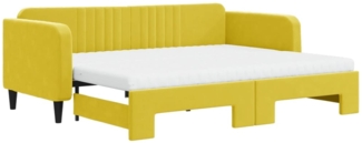 vidaXL Tagesbett Ausziehbar mit Matratzen Gelb 90x200 cm Samt 3197092