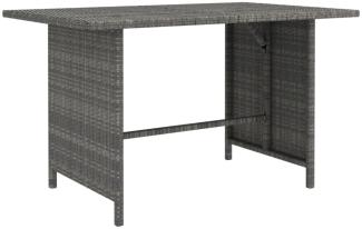 vidaXL Garten-Esstisch Grau 110x70x65 cm Poly Rattan