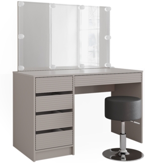Vicco Schminktisch Cashmere 120 cm mit Spiegel, Hocker & LED-Beleuchtung, Sherry