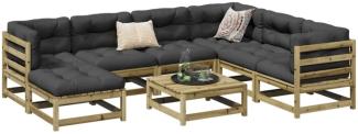 vidaXL 8-tlg. Garten-Sofagarnitur mit Kissen Kiefernholz Imprägniert 3299559