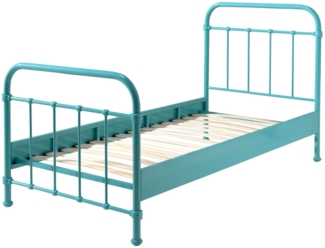 Metallbett Karlyn 210x98x111 Einzelbett Metall Türkis