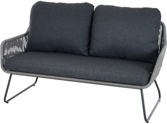 Kansas Lounge 2er Sofa Grau Gardino®-Geflecht