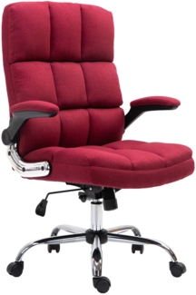 Bürostuhl HWC-J21, Chefsessel Drehstuhl Schreibtischstuhl, höhenverstellbar ~ Stoff/Textil weinrot