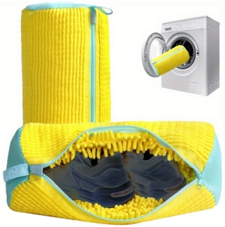 Mutig Wäschesack 2 Stück Schuhwaschbeutel Waschmaschine, Wiederverwendbar (mit Reißverschluss, Plüsch Wäschesack, 360° Reinigungsflusen), Schutz für Schuhe, Sneaker, Tennisschuhe