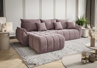 Ecksofa Schlafsofa LOUISE Stoff Monolith Flieder Ottomane Links