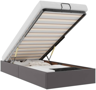 vidaXL Ottoman-Bett ohne Matratze Grau 90x190 cm Kunstleder 3310777