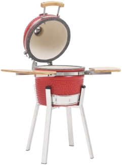 vidaXL Kamado-Holzkohlegrill, Keramik Rot, 76 cm