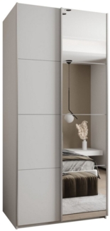 ABIKS MÖBEL Schwebetürenschrank LUX 3 hoher Schlafzimmerschrank - mit Spiegel Kleiderstange, Regalen