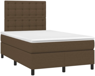 vidaXL Boxspringbett mit Matratze Dunkelbraun 120x190 cm Stoff 3269912