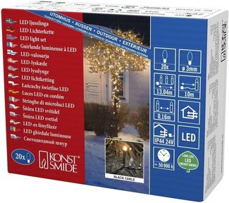 KONSTSMIDE LED-Lichterkette 3609-800 Micro LED Lichterkette 20er benrstein