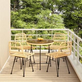 vidaXL 5-tlg. Garten-Essgruppe Poly Rattan 3157843