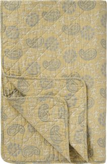 Ib Laursen - Decke Quilt Tagesdecke Überwurf 180x130 cm Muster Gelb Grau 07903-04