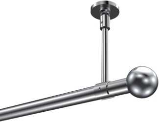 Gardinenstangen-Set Sonette Luino 320 cm (geteilt in 2 x 160 cm), 1-läufig, 20 mm Ø Chrom