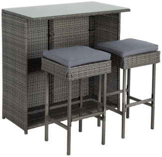 Polyrattan Gartenbar Set Gartenmöbel Sitzgruppe Rattan Bar Tresen Barset Tisch