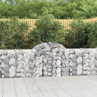 vidaXL Gabionen mit Hochbogen 9 Stk. 200x30x80/100 cm Verzinktes Eisen 3146096