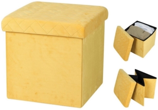 Urban Living Sitzwürfel Sitzhocker "VELOURS" Ottomane faltbar Aufbewahrungsbox, gepolsterter Sitz, Sitzmöbel mit Stauraum