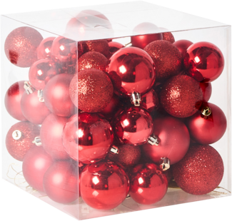 Weihnachtskugel 60er Set TYIN Rot