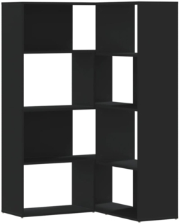 vidaXL Eck-Bücherregal 4 Etagen Schwarz 85x85x140 cm Holzwerkstoff 3307811