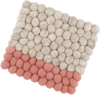 Untersetzer Topfuntersetzer Schafwolle Filz rund Cilio LANA DUO Auswahl beige-coral