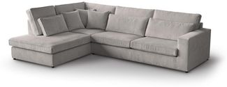 Beautysofa Ecksofa mit dekorativen Kissen PARMA, im modernes Design, klassische Polsterecke inklusive Wellenfedern