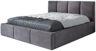 Polsterbett ORINO 140x200 mit Matratze, Bettkasten und Lattenrost. Farbe: Grau 16