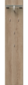 Garderobe Emotion 4 Haken & Hutablage 35x160 cm Eiche : Weissmatt / Eiche hell