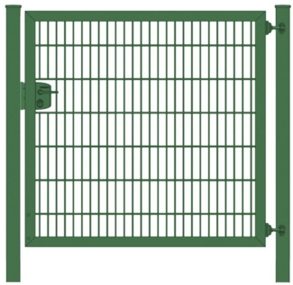 Elektrisches Gartentor Premium Plus 8/6/8 für Stabmattenzaun Moosgrün Breite 125cm x Höhe 200cm