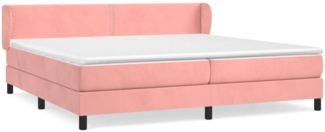 vidaXL Boxspringbett mit Matratze Rosa 200x200 cm Samt, Härtegrad: H2 [3127456]
