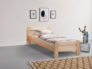 Ticaa Massivholzbett "Bert", FSC®-zertifiziert (Kiefer), Jugendbett, mit Lattenrost (90x200cm, 100x200cm, 140x200cm), ideal für das Kinder- und Jugendzimmer, Massivholz