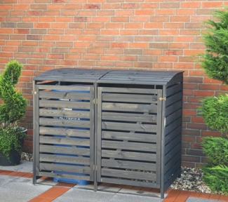 promadino Mülltonnenbox Vario III, für 2 Tonnen, robust aus zertifiziertem Kiefernholz