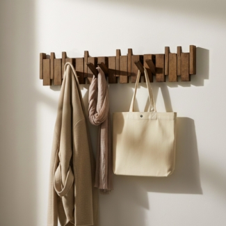 HOME DELUXE Garderobenleiste PORTE Nussbraun - 80x15 cm